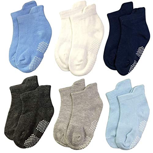 Toddler Kids Boys Cotton Socks Girls Non Slip/Anti Skid Socks Baby Griping Ankle Socks 